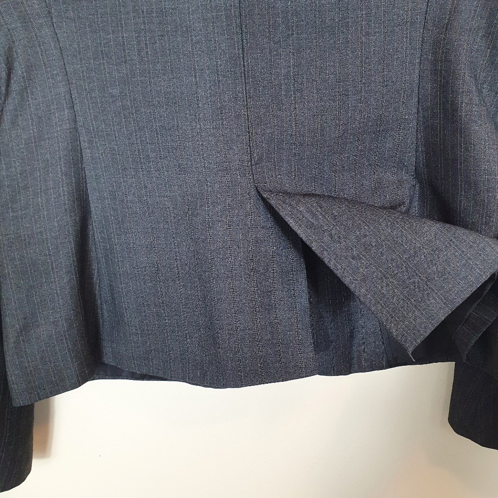 Sheike classic Blazer jacket Sze 14 black striped work office 1 button collared - Picture 4 of 8